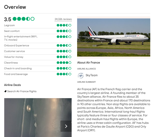 Air France Customer Reviews
