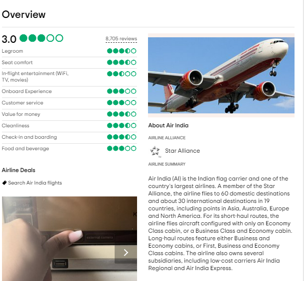 Air India Customer Reviews