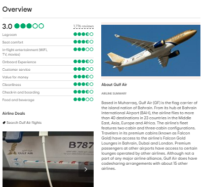 Gulf Air Customer Reviews