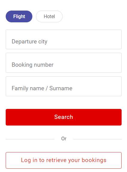 Air Asia manage booking tab
