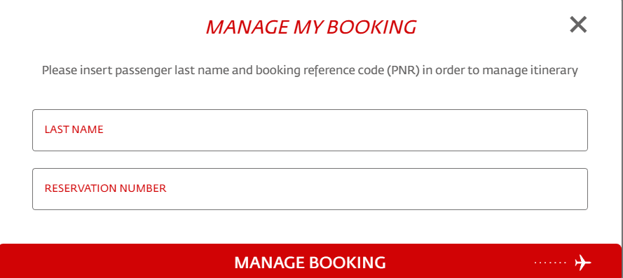 Royal Jordanian manage booking tab