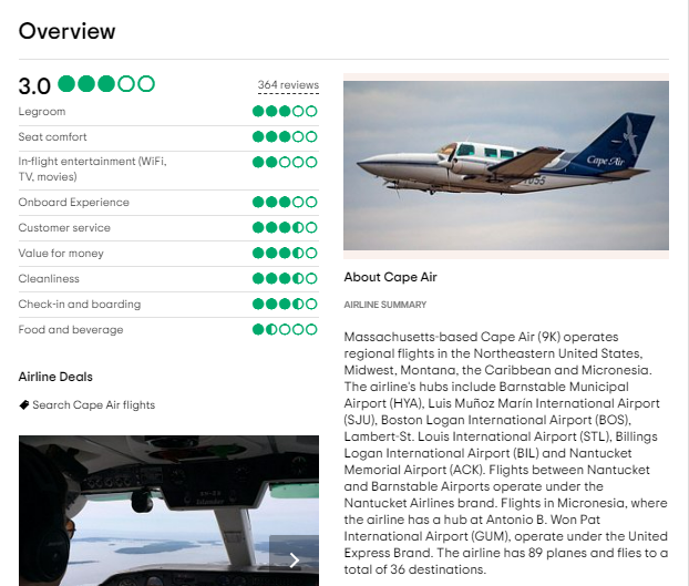 Cape Air Customer Reviews