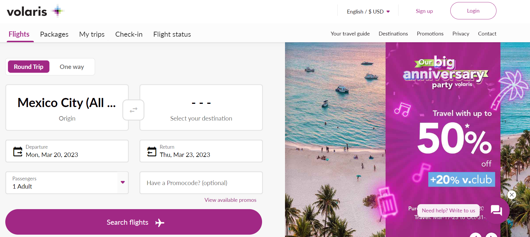 Volaris official website