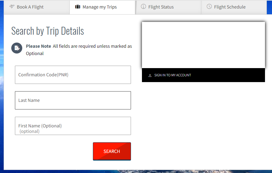 cayman airways details window