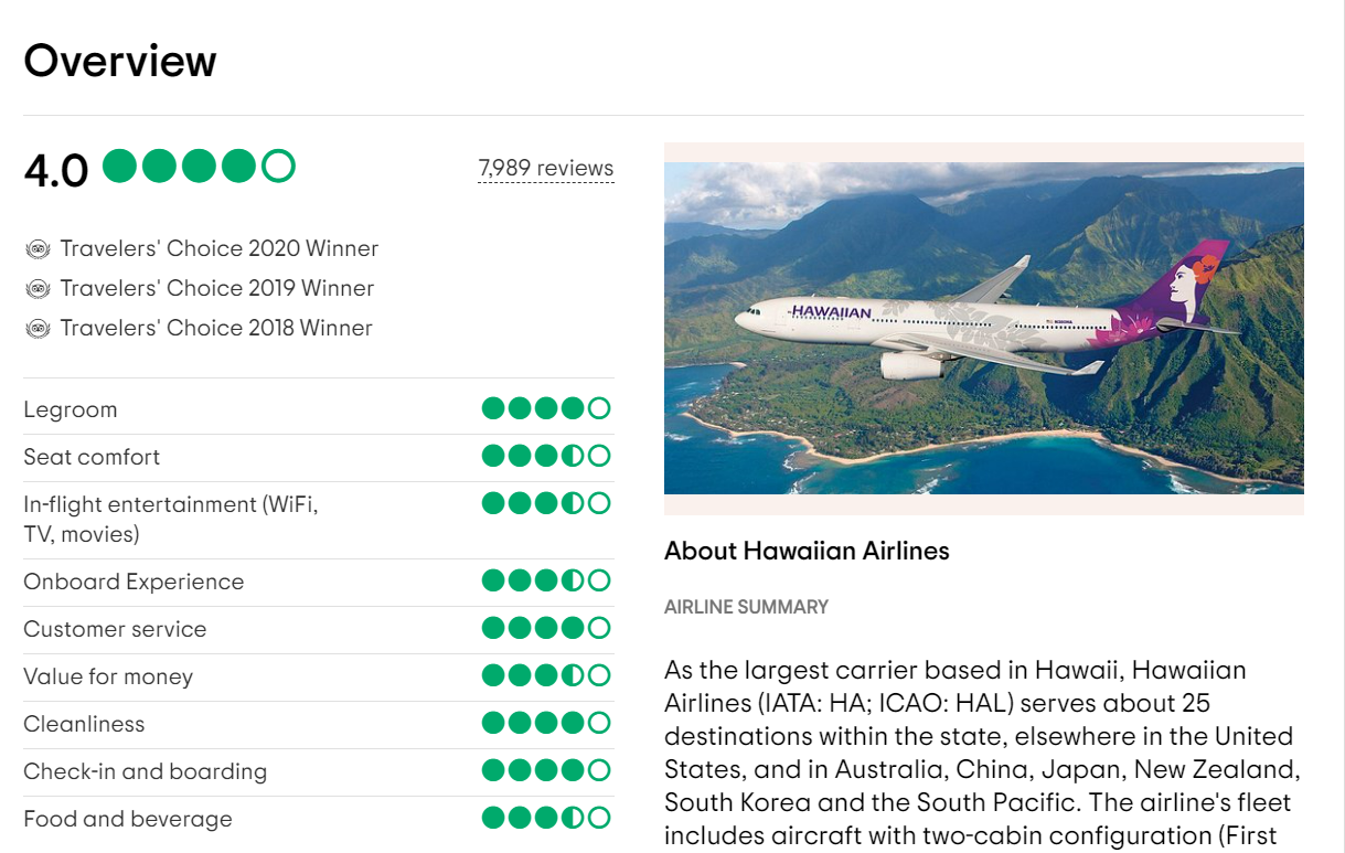 Hawaiian Airline review