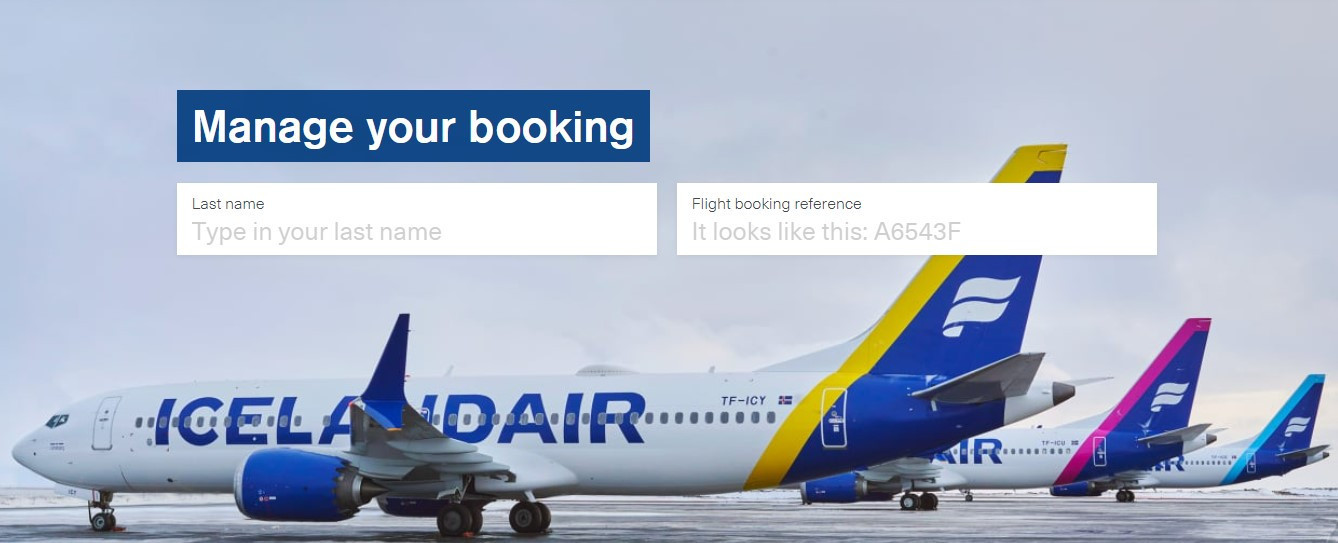 Icelandair Airline Manage Booking