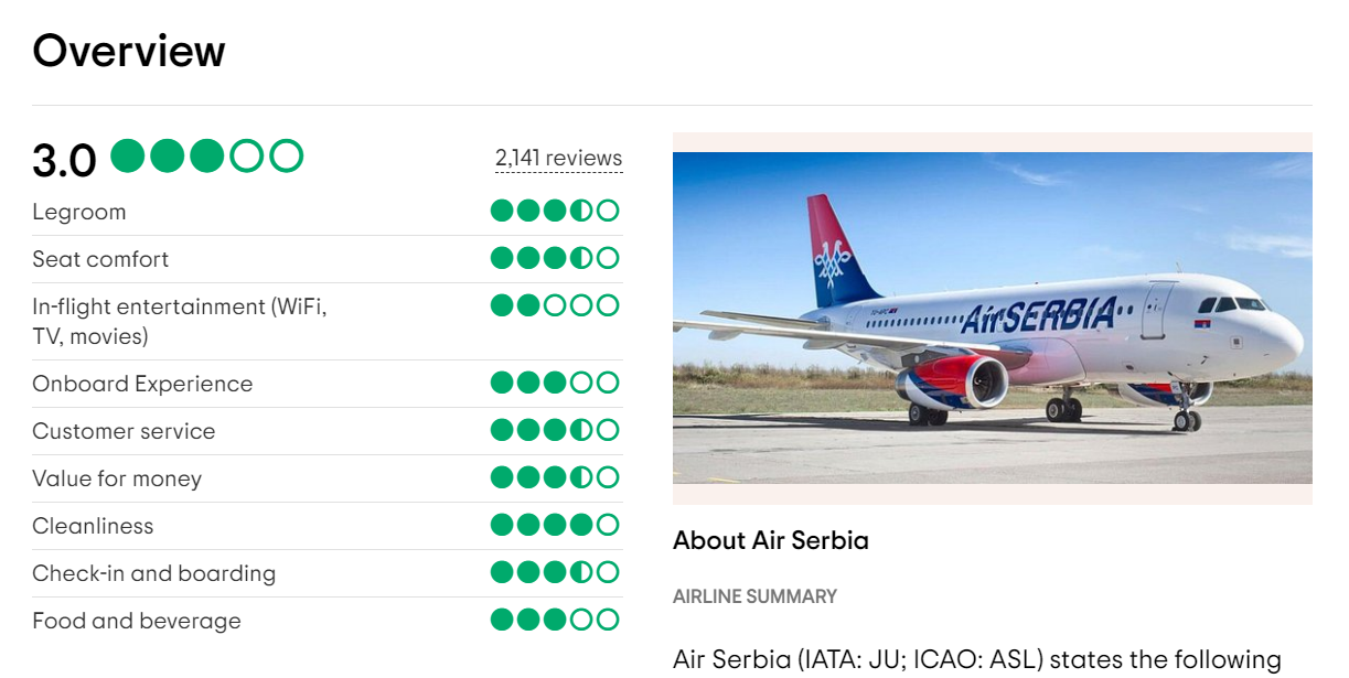 Air Serbia (reviews)