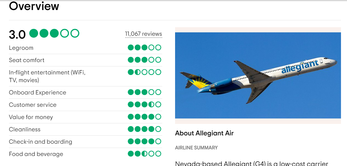 allegiant air customer review