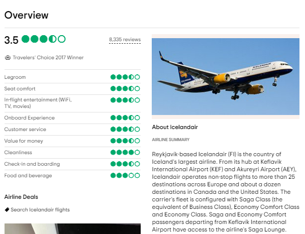 customer reviews of icelandair airline