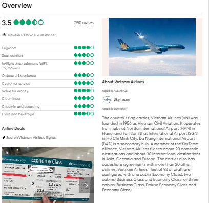 Vietnam Airline Customer Reviews