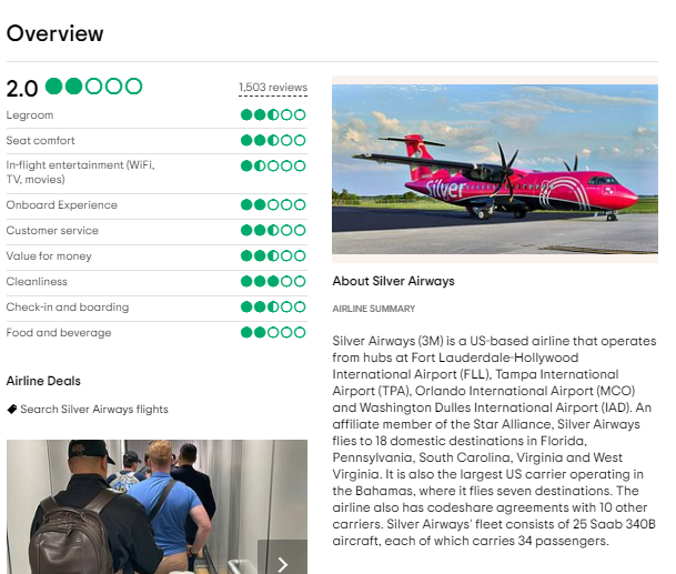 Silver Airways Customer Reviews