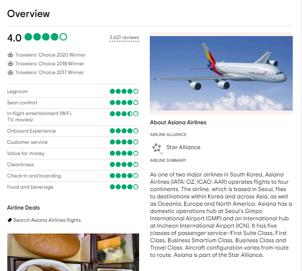 Asiana Airline customer reviews